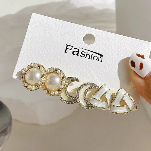 Stunning Multi Designer Stud Earrings Set (3 pairs)